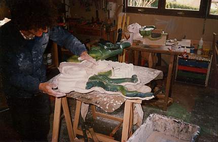 Ren Vidal et la soeur jumelle du banc - 1987 - Atelier de Mourenx