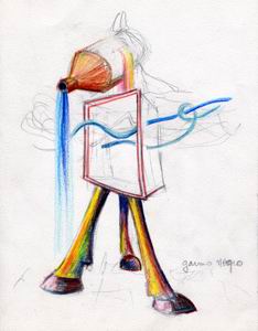 Garmo Negro - croquis (crayons de couleurs)