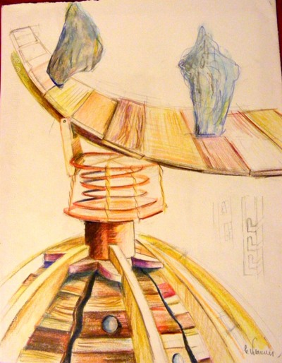 Visaurin - 2009 - Croquis (crayons de couleur)