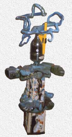 Sculpture Tornado - 1989 - Bois reconstitu et aspirateur